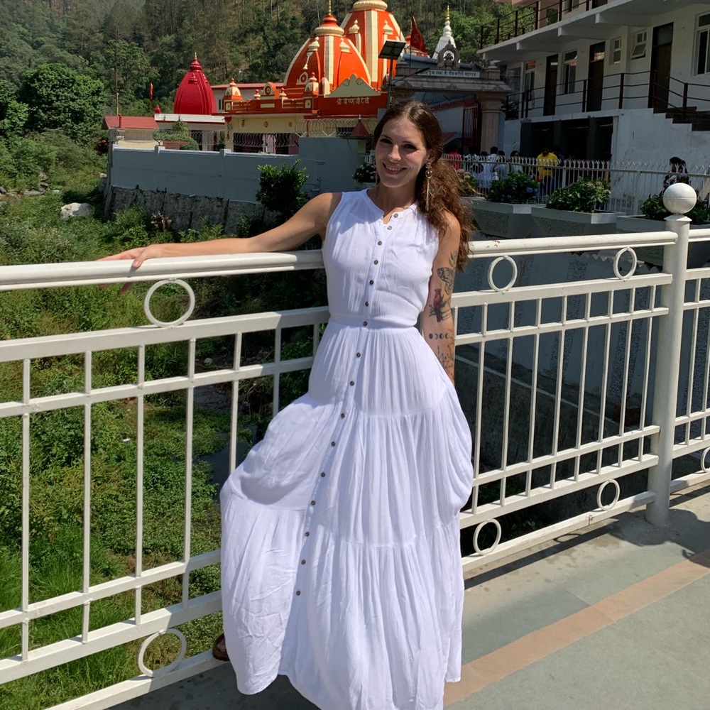 Handmade white dress from India